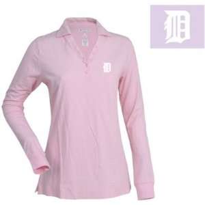  Detroit Tigers Womens Fortune Polo by Antigua   Pink 