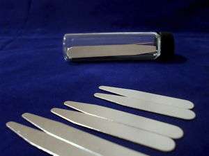   Collar Stays in a glass vial   3 sizes   metal collar stays in case