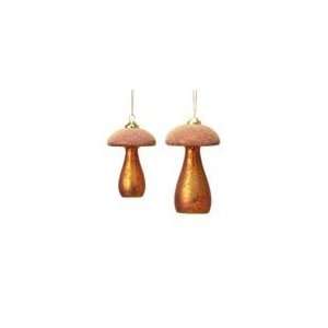   of 12 Natures Glow Copper Glass Mushroom Christmas Or