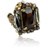Sorrelli City Neutral Multi Crystal Large Cocktail Gold Tone Ring 