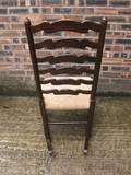 GOOD VINTAGE LADDERBACK ROCKING CHAIR/NEWLY UPHOLSTERED  