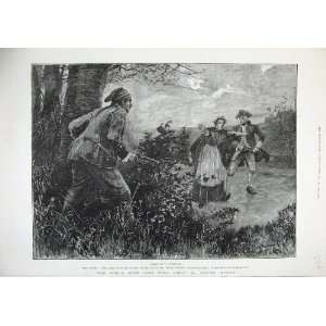    1886 Forestier Fine Art Man Gun Woman Sword Country