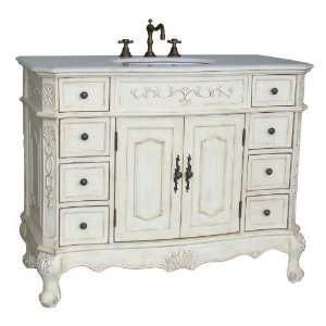  42 Traditional Style Antique White Fairmont sink vanity 
