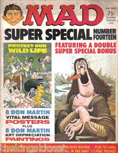 Mad Magazine Super Special #14 1974 W/ FREE Posters  