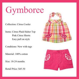 New Gymboree Girl Citrus Cooler 2pc Outfit Set Size 18 24months  
