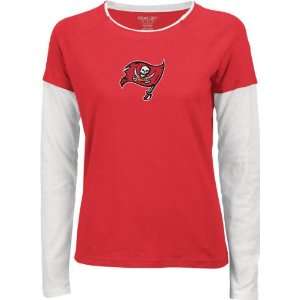  Tampa Bay Buccaneers Womens Red Frosted Logo Long Sleeve 
