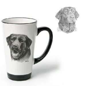  Cup with Chocolate Labrador (6 inch, Black and white)