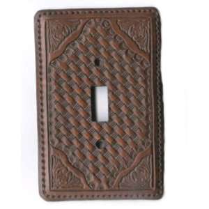  Western Faux Braided Leather Single Switchplate Cover 