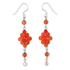    Carnelian earrings, Enchanted Bloom 0.4 W 2.4 L Jewelry
