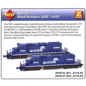    MicroTrains Z Conrail SD40 2 Diesel Locomotive #6434 Toys & Games