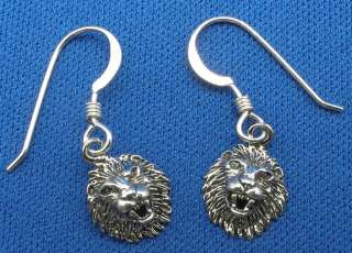 Sterling Silver Lion Head Necklace Pendant, face  