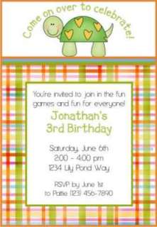 Personalized FROG or TURTLE Birthday Party Invitation  