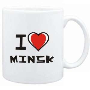 Mug White I love Minsk  Cities 