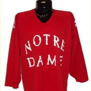  Notre Dame Hockey Red Practice Jersey Sports Collectibles