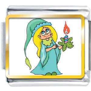  Pugster Beautiful Green Fairy Holding Candle Photo Charm 