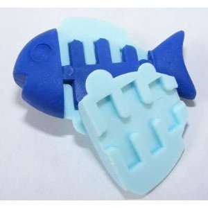  Blue Fish Puzzle Japanese Erasers. 2 Pack Toys & Games