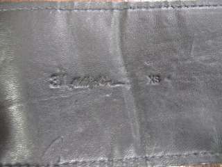 Phillip Lim Black Leather/Fabric Ruffle Waist Tie Belt  