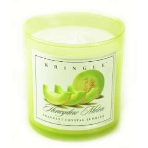 HONEYDEW MELON Large Colored Crystal Tumbler Scented Jar Candle by 