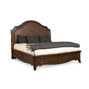 Queen Leather Sleigh Bed   CLOSEOUT by A.R.T. Furniture   Cherry 
