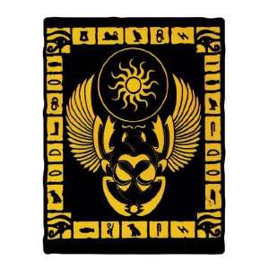    Black and Yellow Egyptian Scarab Tapestry/Bedspread