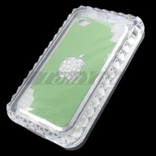 Green Bling Diamond Luxury Metal Aluminum Chrome Case Cover For iPhone 