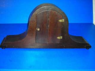 Vintage Sessions Mantel Mantle Clock Tambour Wood Case Pendulum Coil 