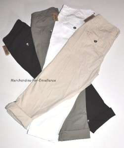 DKNY JEANS Cotton Stretch Pants Roll Crop Capri 2 14  