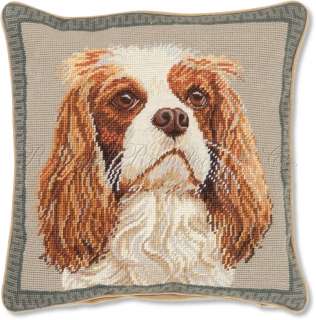 Cavalier King Charles Spaniel Decorative Needlepoint Pillow. FREE 