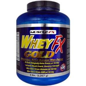 Muscle FX Whey FX Gold   5 Lbs.   Strawberry  Grocery 
