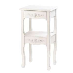 White Wood Distressed Chic SQUARE Shabby Accent End Table Nightstand 