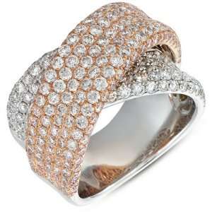  White & Pink Gold Pave Band Jewelry