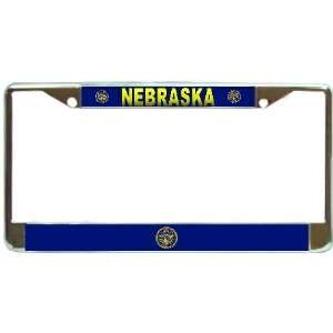  Nebraska Ne State Flag Chrome Metal License Plate Frame 