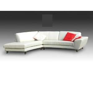 White Leather Sectional Sofa 
