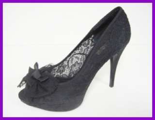 Auth Dolce&Gabbana Black Lace Platform Pump 39.5 $795  