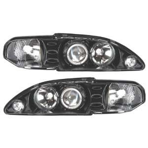  94 98 Ford Mustang Black LED Halo Projector Headlights /w 