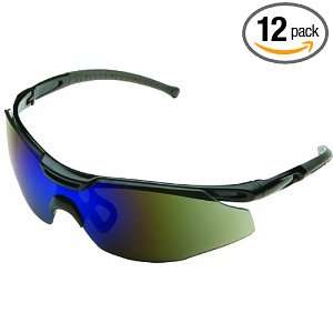 ERB 17952 StreetX Safety Glasses, Black Frame with Blue Mirror Lens 