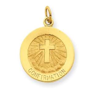  14k Gold Confirmation Medal Charm Jewelry