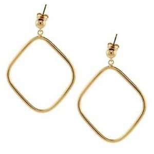  18K Gold over Sterling Silver Dangling Diamond Shaped 