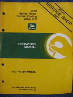   8500 8550 3 Section Folding Grain Drill Operator Manual D6  