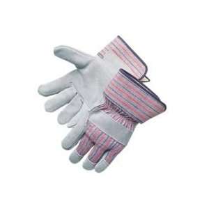  Premium Leather Palm Gloves with Rubberized Safety Cuffs 