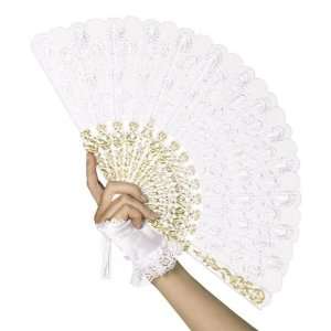  Lets Party By Smiffys USA Southern Belle Lace Fan / White 