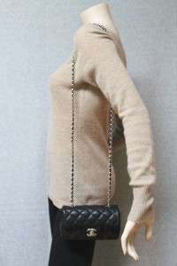 Chanel Black New Mini X Small Caviar Leather Flap Messenger Bag New 