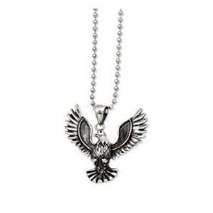  Stainless Steel Oxidized Screaming Eagle Pendant Jewelry