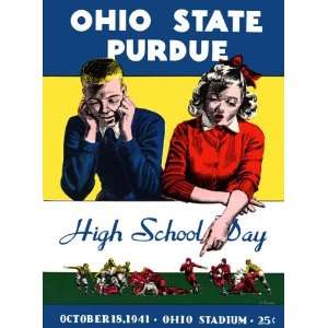  1941 Ohio State Buckeyes vs. Purdue Boilermakers 22 x 30 