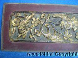 Chinese Antique Wooden Panels Set Of Flowers & Birds  