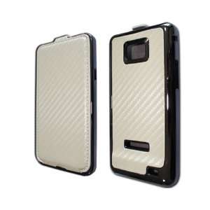  Luxury dual Flip Carbon Fibre Chrome leather case cover For samsung 