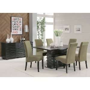  Coaster 6 Piece Stanton Dining Set w/ Green Chairs in Rich 