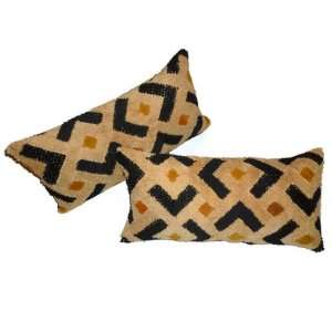  Kuba Cloth Pillow African Shoowa Velvet Raffia KUBM12 