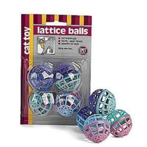  Lattice Plastic Balls with Bells   4 pk