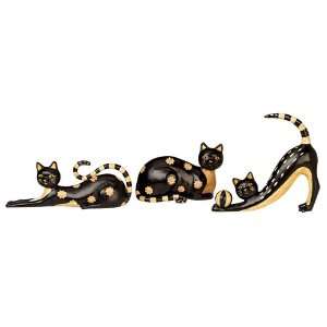  Set of Three Playful Cat Accent Sculptures